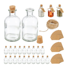 Lade das Bild in den Galerie-Viewer, Dekofläschchen Set mit Korkdeckel 125ml - 24er Set Jam-Factory.ch