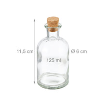 Lade das Bild in den Galerie-Viewer, Dekofläschchen Set mit Korkdeckel 125ml - 24er Set Jam-Factory.ch