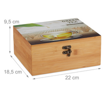 Lade das Bild in den Galerie-Viewer, Teebox Bambus 6 Fächer - Green Tea Jam-Factory.ch