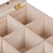 Lade das Bild in den Galerie-Viewer, TEEBOX HOLZ 9 Fächer "I LOVE TEA"