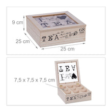 Lade das Bild in den Galerie-Viewer, TEEBOX HOLZ 9 Fächer "I LOVE TEA" Jam-Factory.ch