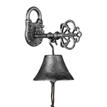 Lade das Bild in den Galerie-Viewer, Türglocke Gusseisen Schlüssel & Schloss Silber Jam-Factory.ch