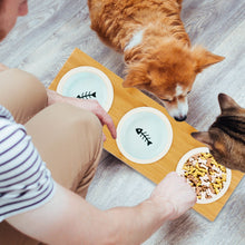 Lade das Bild in den Galerie-Viewer, 3er BAMBUS-KERAMIK NAPF BAR Katze, Hund