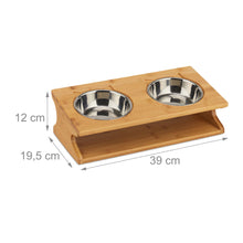 Lade das Bild in den Galerie-Viewer, Geneigte Napfstation BAMBUS für HUND + KATZE