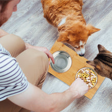 Lade das Bild in den Galerie-Viewer, Geneigte Napfstation BAMBUS für HUND + KATZE