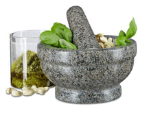 Lade das Bild in den Galerie-Viewer, XL Granit Mörser mit Stössel 17cm dunkelgrau