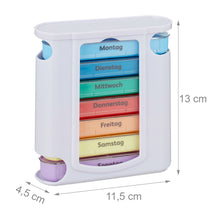 Lade das Bild in den Galerie-Viewer, Pillendose 7 Tage 4 Fächer mehrfarbig