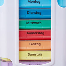 Lade das Bild in den Galerie-Viewer, Pillendose 7 Tage 4 Fächer mehrfarbig Jam-Factory.ch