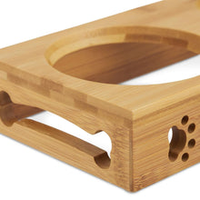 Lade das Bild in den Galerie-Viewer, Bambus-Keramik Napf Bar für Katze und Hund