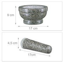Lade das Bild in den Galerie-Viewer, XL Granit Mörser mit Stössel 17cm dunkelgrau