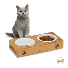 Lade das Bild in den Galerie-Viewer, Bambus-Keramik Napf Bar für Katze und Hund