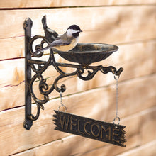 Lade das Bild in den Galerie-Viewer, Vogeltränke Gusseisen WELCOME gold-braun Jam-Factory.ch