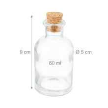Lade das Bild in den Galerie-Viewer, Dekofläschchen Set mit Korkdeckel 60ml - 25er Set Jam-Factory.ch

