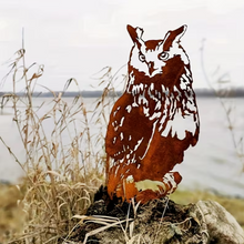 Lade das Bild in den Galerie-Viewer, Eule Schild rostig
