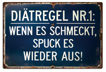 Lade das Bild in den Galerie-Viewer, Schild "Diätregel Nr. 1" Jam-Factory.ch

