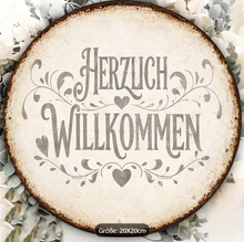 Lade das Bild in den Galerie-Viewer, Schild "Herzlich Willkommen" Jam-Factory.ch

