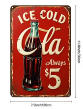 Lade das Bild in den Galerie-Viewer, Schild Vintage "Ice Cold Cola" Jam-Factory.ch
