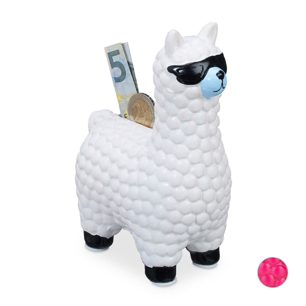 LAMA SPARDOSE MIT SONNENBRILLE WEISS